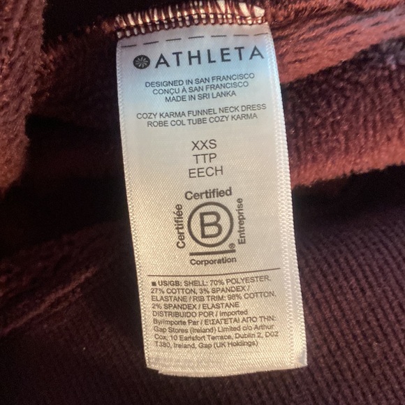 Athleta Kozy Karma Mock Neck Sweatshirt Dress XXS M76 - Picture 5 of 9